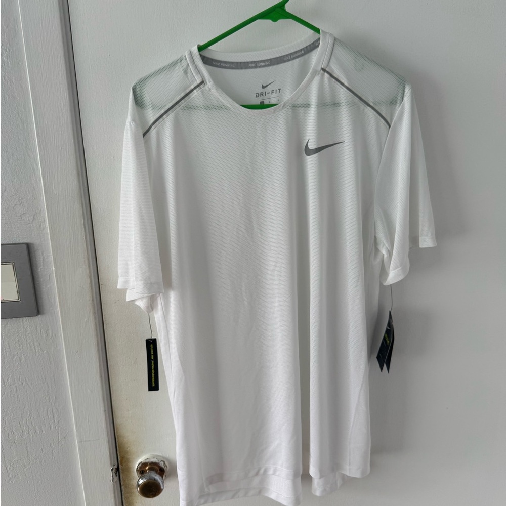 Nike Men's White Dri-FIT Running Shirt